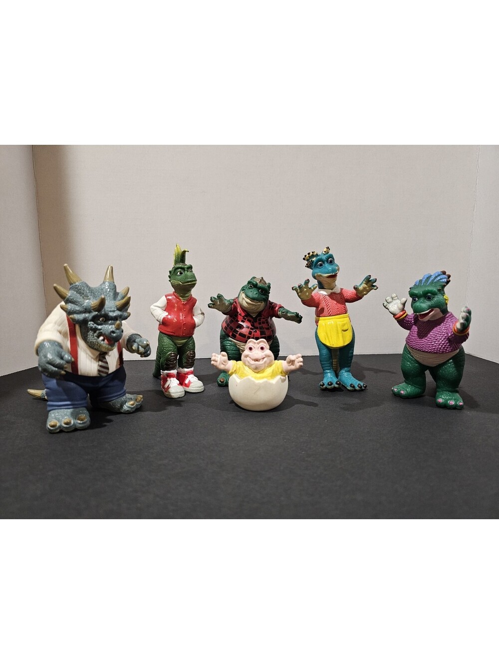 Vintage 1991 Disney Dinosaurs TV Show Toy Figures Lot Of 6